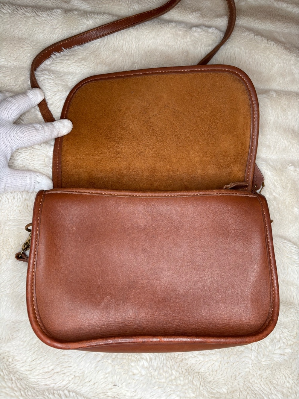 Vintage Coach 348 Brown Leather Crossbody Shoulder Bag Made in USA - Picture 12 of 16